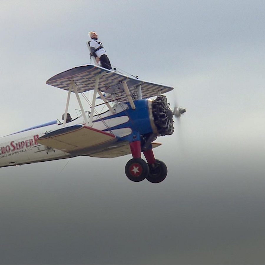 At 97, Betty Bromage breaks her own wing-walking record